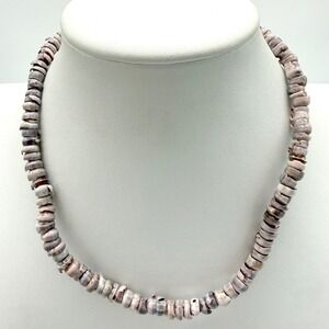 Vintage Purple Puka Shell Necklace Natural Heishi Beach Surfer Jewelry